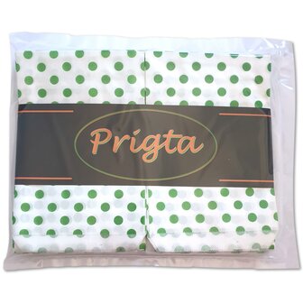 Papieren zakjes - doos a ca.1000 stuks - 10x16 cm - wit met groene stipjes - 40 gr/m2 / cadeauzakjes 