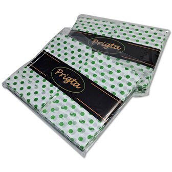 Papieren zakjes - 200 stuks - 10x16 cm - wit met groene stipjes - 40 gr/m2 / cadeauzakjes 