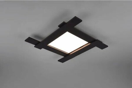 Belfast - Plafondlamp led - vierkant - mat zwart - 59 x 59 cm