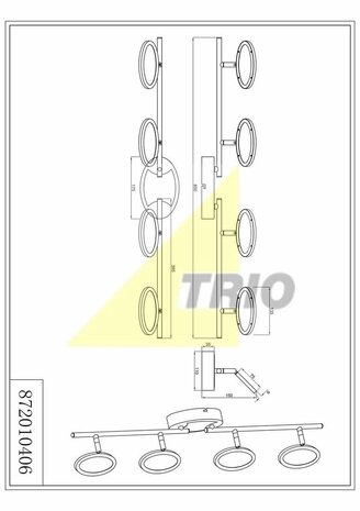 Duellant - Led plafondlamp geïntegreerde led - warm wit - 4 spots